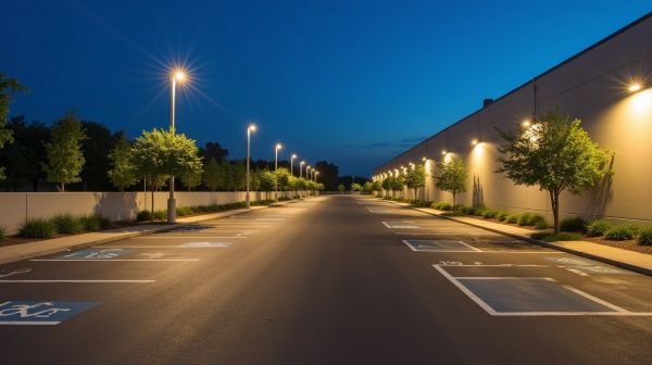 Un éclairage conforme aux normes pour parking extérieur